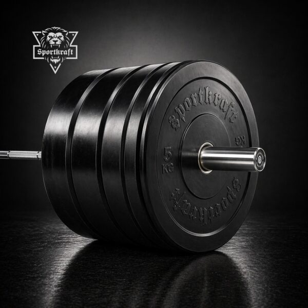 SportKraft musta bumper-levypainosarja 100kg ja 150kg luonnonkumista