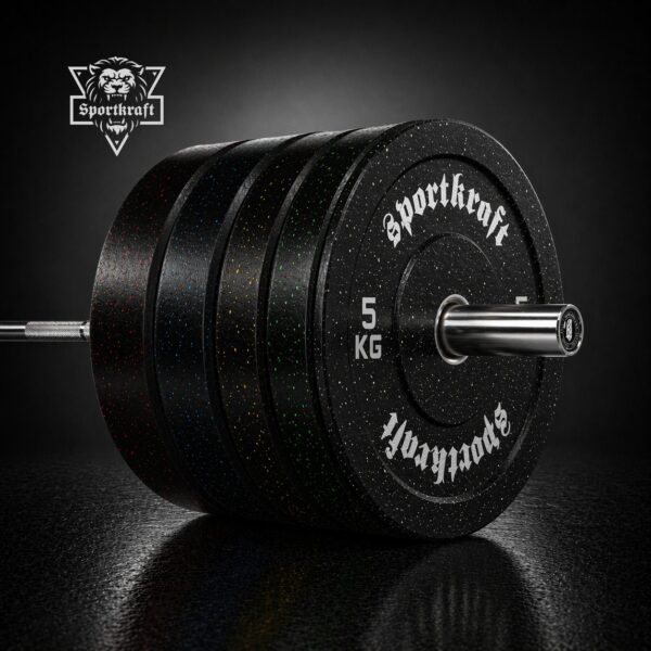 SportKraft rouhekumi bumper-levypainosarja 100kg ja 150kg hiutaleväri