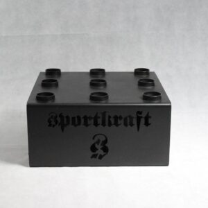 Musta SportKraft 9 tangon tankoteline, moderni ja tyylikäs kuntosalivaruste.