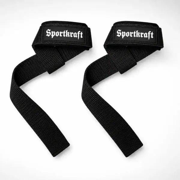 Mustat vetoremmit puuvillaa SportKraft